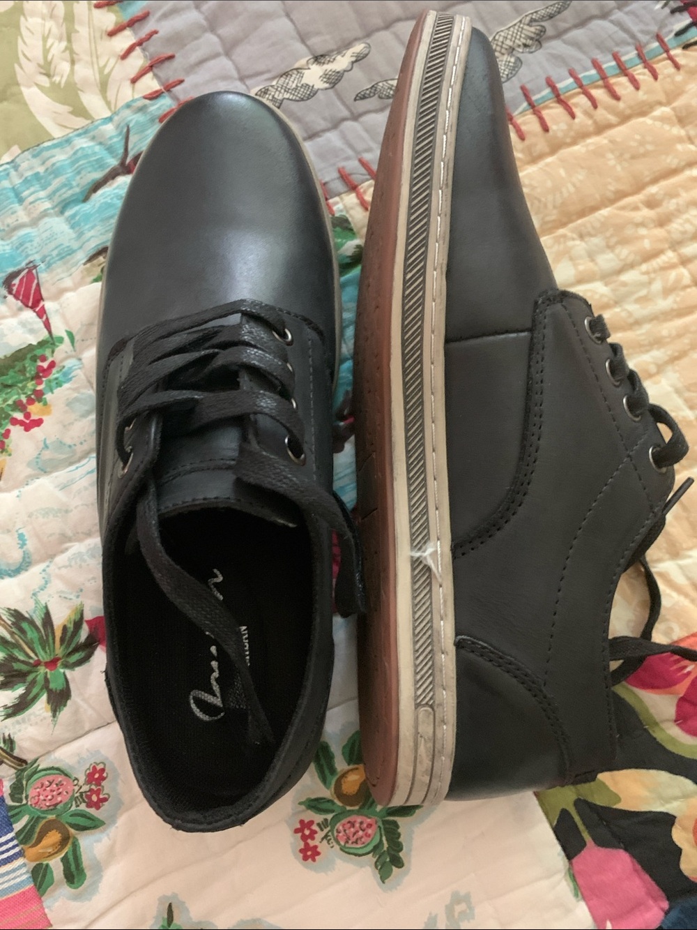 Men's Black Casual Lace-Up Slip-On Loafers